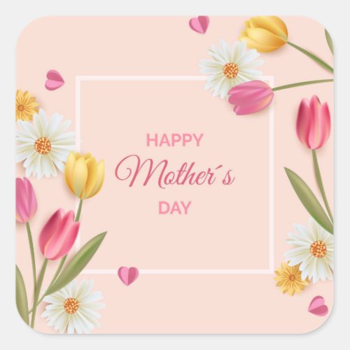 Happy Mothers Day Square Sticker