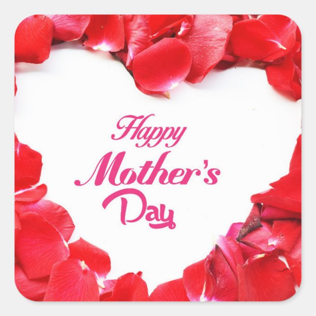 Happy Mothers Day Square Stickers (Front)