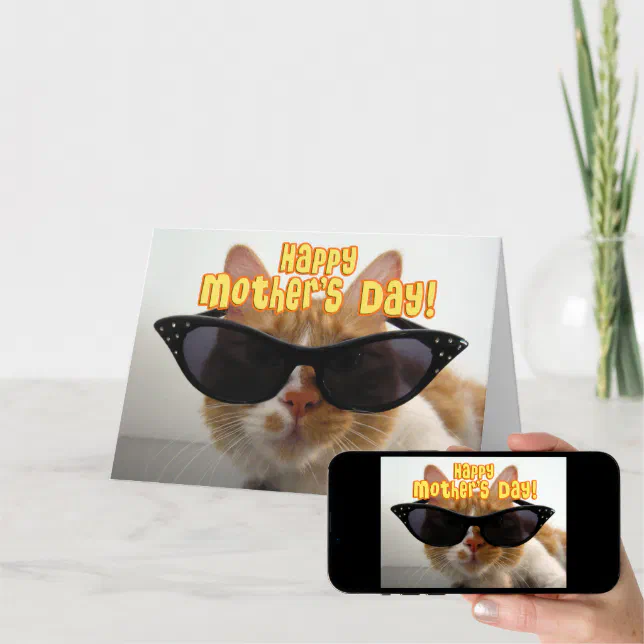 Happy Mothers Day Stepmom Cool Cat Card Zazzle