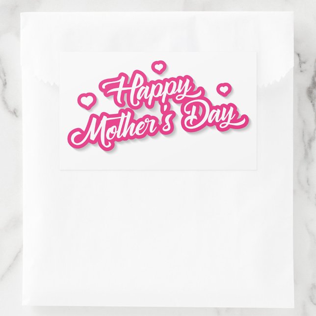 Happy Mother's Day Stickers  (Happy Mother's Day Stickers with vibrant pink lettering on a clean white background!)