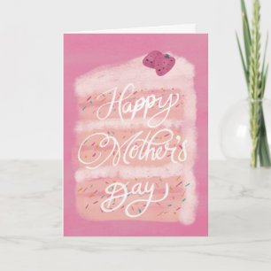 Happy Mother's Day Strawberry Cake Greeting Card