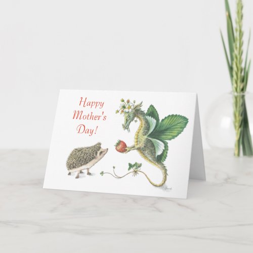 Happy Mothers Day Strawberry Dragon Card