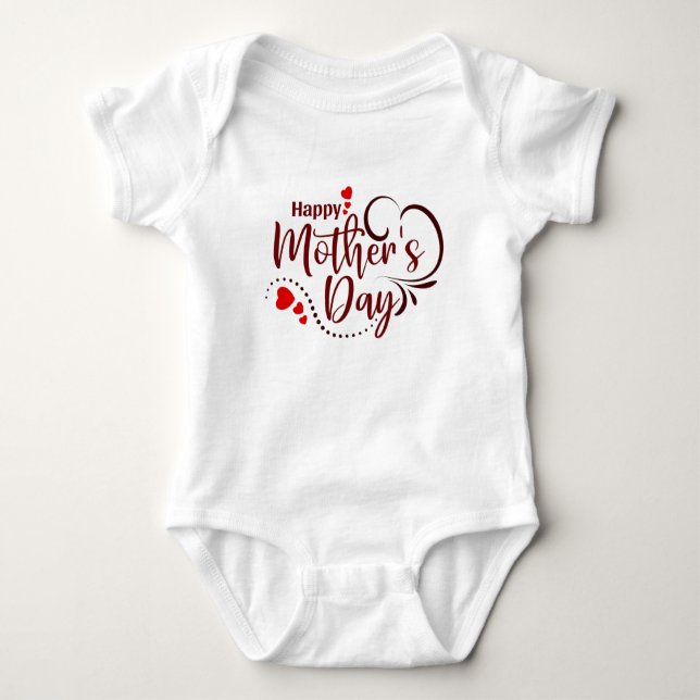 Happy Mother's Day Stylish Text Design-23121 Baby Bodysuit (Front)