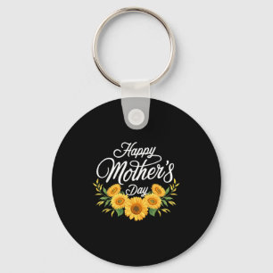 Happy mothers day sunflower for mom grandma women keychain