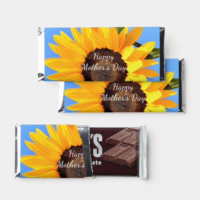 Happy Mother's Day - Sunflower on Blue Sky Hershey Bar Favors (Front)