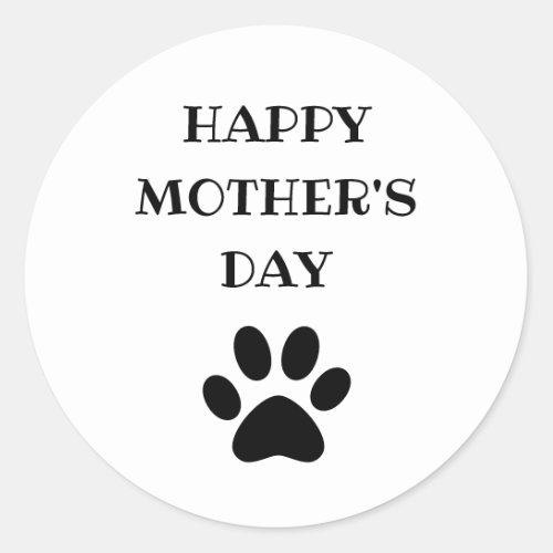 Happy Mothers Day Text Worlds Greatest Dog Mom Classic Round Sticker