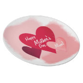 Happy Mother's Day Three Heart Toned and Scratched Dinner Plate (Right Side)
