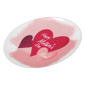 Happy Mother's Day Three Heart Toned and Scratched Dinner Plate (Left Side)