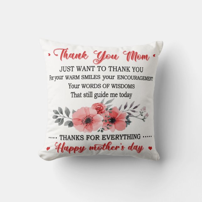 Happy Mother's Day Throw Pillow (Front)