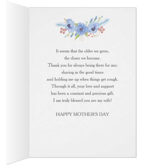 Happy Mother's Day to a very special Wife flowers (Inside (Right))