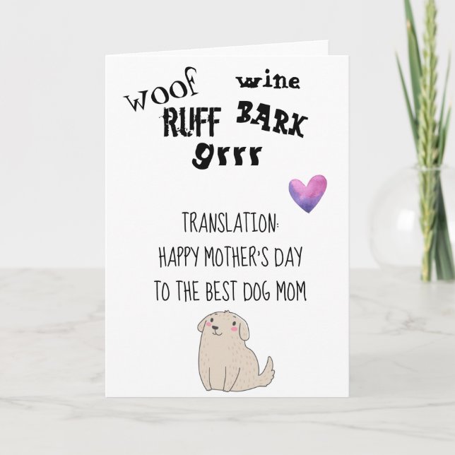 Happy Mother's Day to Best Dog Mom From Dog Card (Front)
