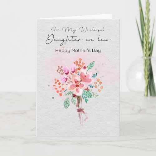Happy Mothers Day To Daughter in Law Gray Card
