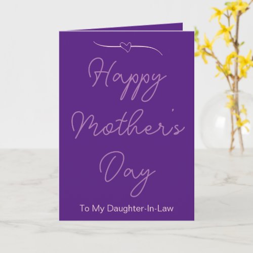 Happy Mothers Day To My Daughter_In_Law Purple Card