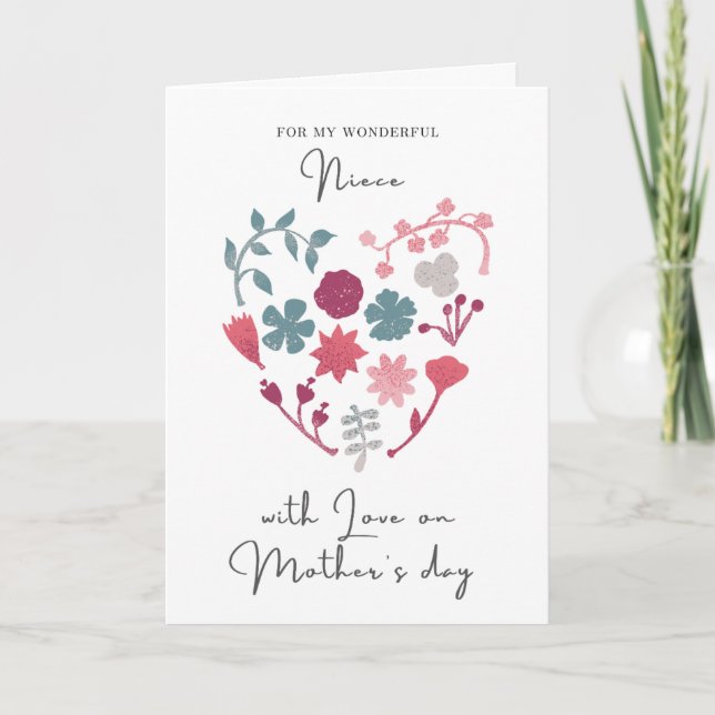 Happy Mothers Day To My Niece Mother's Day Card (Front)
