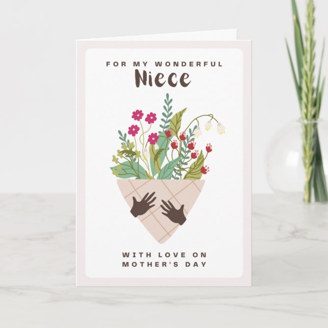 Happy Mothers Day To My Niece Mother's Day Floral Card (Front)