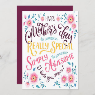 Happy Mother's Day   to Special and Awesome Mom Holiday Card