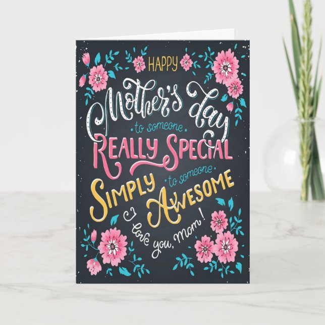 Happy Mother's Day | to Special and Awesome Mom Holiday Card (Front)