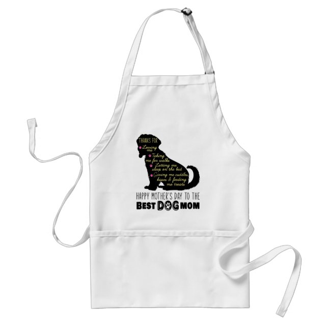 Happy Mother's Day To The Best Dog Mom Adult Apron (Front)