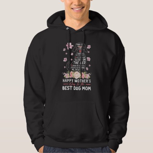 Happy Mothers Day To The Best Dog Mom Funny Mom M Hoodie
