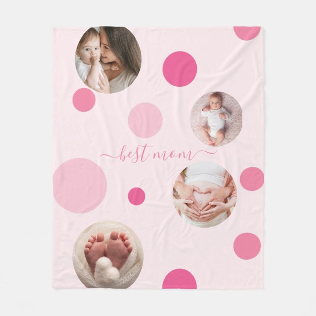 Happy Mother's Day to The Best Mom Photo Fleece Blanket (Front)