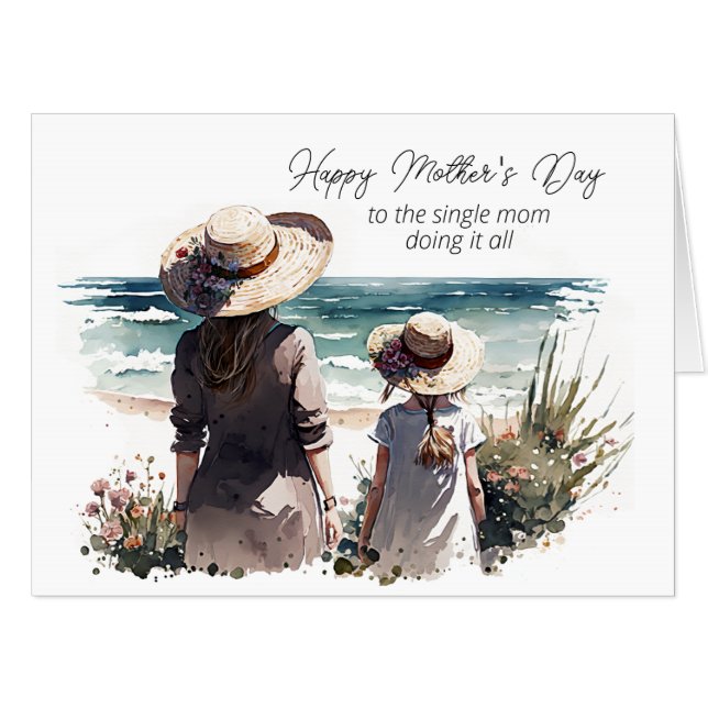 Happy Mother's Day To the Single Mom Card (Front Horizontal)