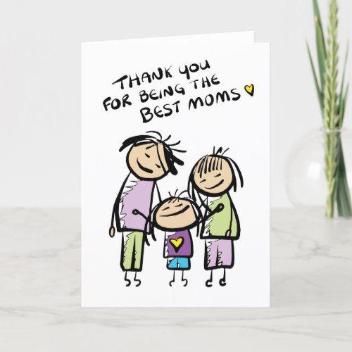 Happy Mothers Day to Two Moms Greeting Card
