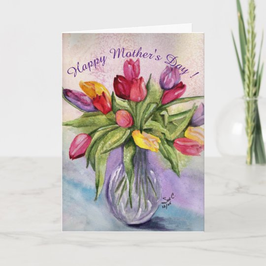Happy Mother's Day Tulip Bouquet Card | Zazzle.com
