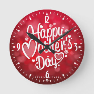 Happy Mother's Day Typography-23534 Round Clock