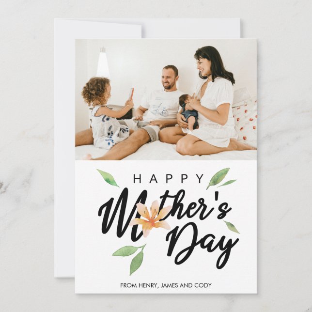 Happy Mother's Day Typography Photo Personalized (Front)