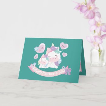 Happy Mother's Day Unicorn Add Sentiment Card by DoodlesHolidayGifts at Zazzle