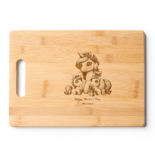 Happy Mothers Day Unicorn_Themed Cutting Board