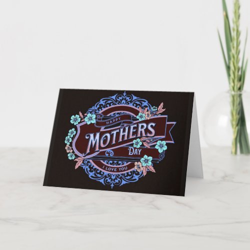 Happy Mothers Day Victorian Floral Flowers Card