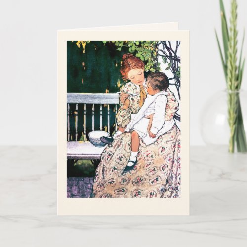 Happy Mothers Day Vintage Mother and Child Card