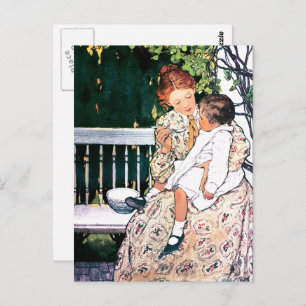 Happy Mother's Day. Vintage Mother and Child Postcard