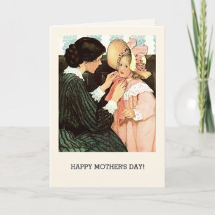 Happy Mother's Day. Vintage Mother and Daughter Card