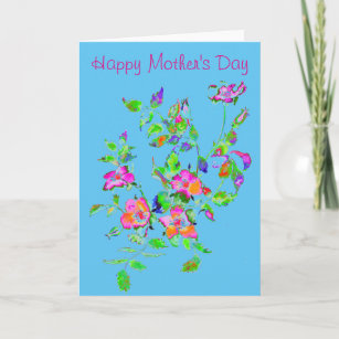 Happy Mother's Day - Vintage Pink Rose Card