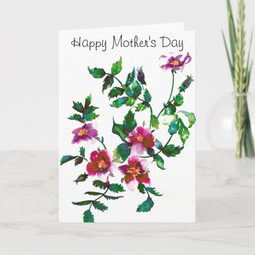 Happy Mothers Day _ Vintage Rose Card
