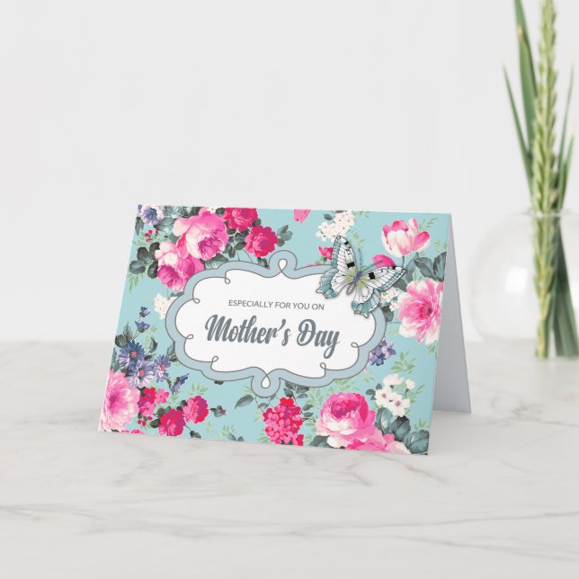 Happy Mother's Day. Vintage Roses Card (Front)