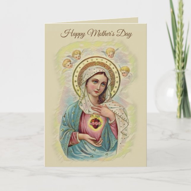 HAPPY MOTHER'S DAY VIRGIN MARY RELIGIOUS CARD (Front)