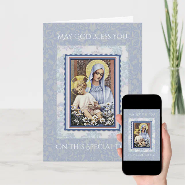 Happy Mothers Day Virgin Mary Religious Card Zazzle 1878