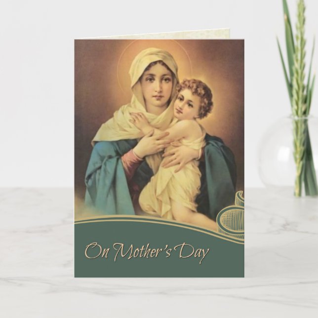 HAPPY MOTHER'S DAY VIRGIN MARY RELIGIOUS CARD (Front)