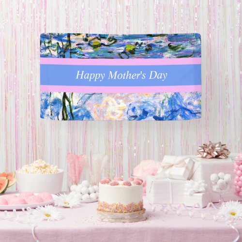 Happy Mothers Day water lilies background Banner