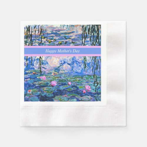 Happy Mothers Day Water Lilies painting  Napkins