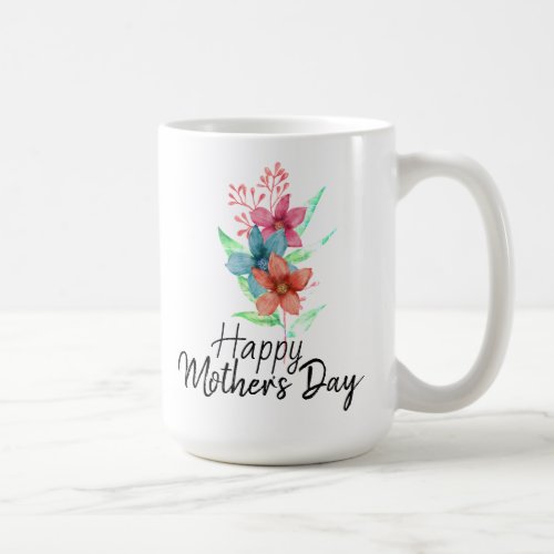 Happy Mothers Day Watercolor Floral Coffee Mug