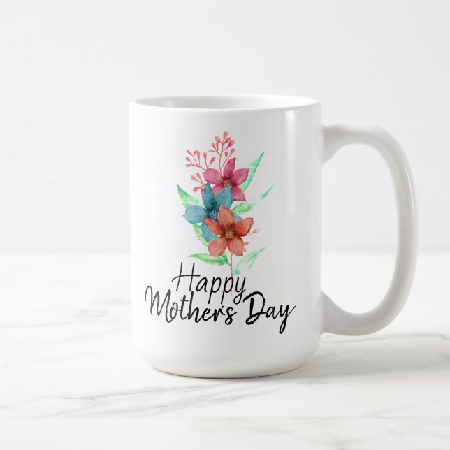 Happy Mother's Day Watercolor Floral Coffee Mug (Right)
