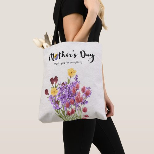 Happy Mothers Day Watercolor Flower Style  Tote Bag