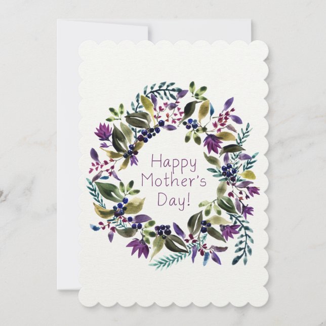 Happy Mother's Day Watercolor Flowers (Front)