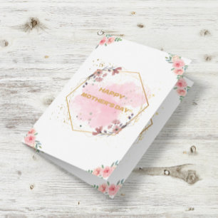 Happy Mother's Day Watercolor Gold Modern photo Foil Holiday Card