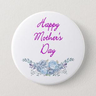happy mother's day white button