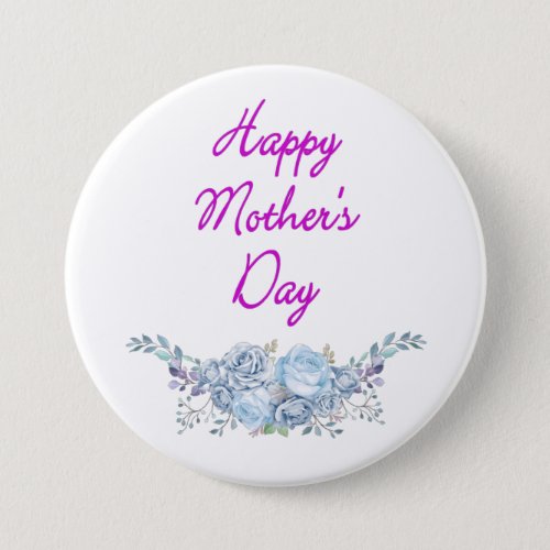happy mothers day white button